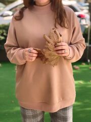 Malaya Oversize Sweatshirt - Latte (Sütlü Kahve)