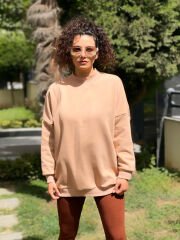 Malaya Oversize Sweatshirt - Latte (Sütlü Kahve)