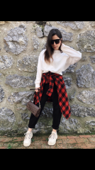 Malaya Mevsimlik Crop Sweatshirt - Beyaz