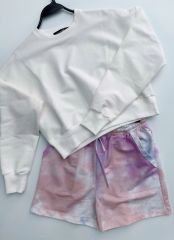 Malaya Mevsimlik Crop Sweatshirt - Beyaz