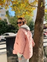 Malaya Çift Yönlü Mont - Pembe/Mint