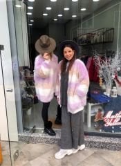 Malaya Bloklu Peluş Bomber Ceket