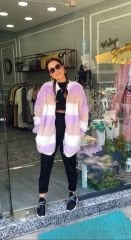 Malaya Bloklu Peluş Bomber Ceket