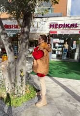 Oversize Şişme Yelek - Hardal