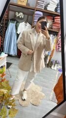 Tüylü Oversize Boyfriend Ceket