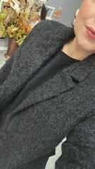 Tüylü Oversize Boyfriend Ceket