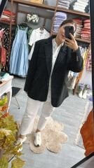 Tüylü Oversize Boyfriend Ceket