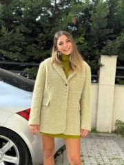 Tüylü Oversize Boyfriend Ceket
