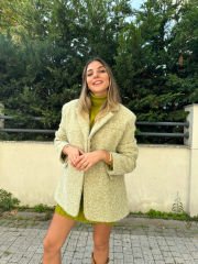 Tüylü Oversize Boyfriend Ceket