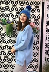 Malaya Oversize Bebe Mavi Sweatshirt