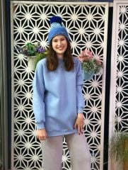 Malaya Oversize Bebe Mavi Sweatshirt