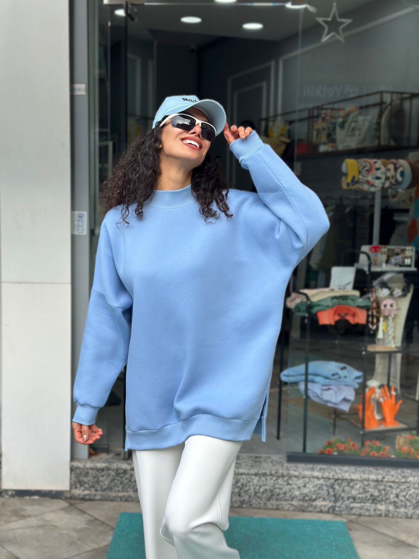 Malaya Oversize Bebe Mavi Sweatshirt
