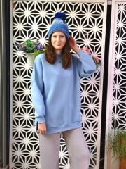 Malaya Oversize Bebe Mavi Sweatshirt