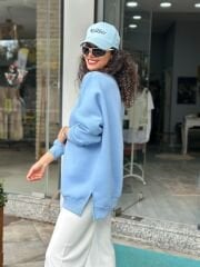 Malaya Oversize Bebe Mavi Sweatshirt
