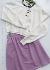 Basic Lila Balon Etek