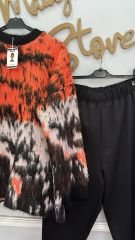 Tüylü Oversize Çok Renkli Kazak