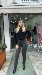 Örme Çelik Kumaş Kalem Pantolon