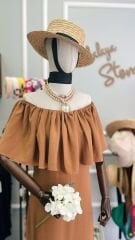 Keten Dokulu Maksi Boy Elbise