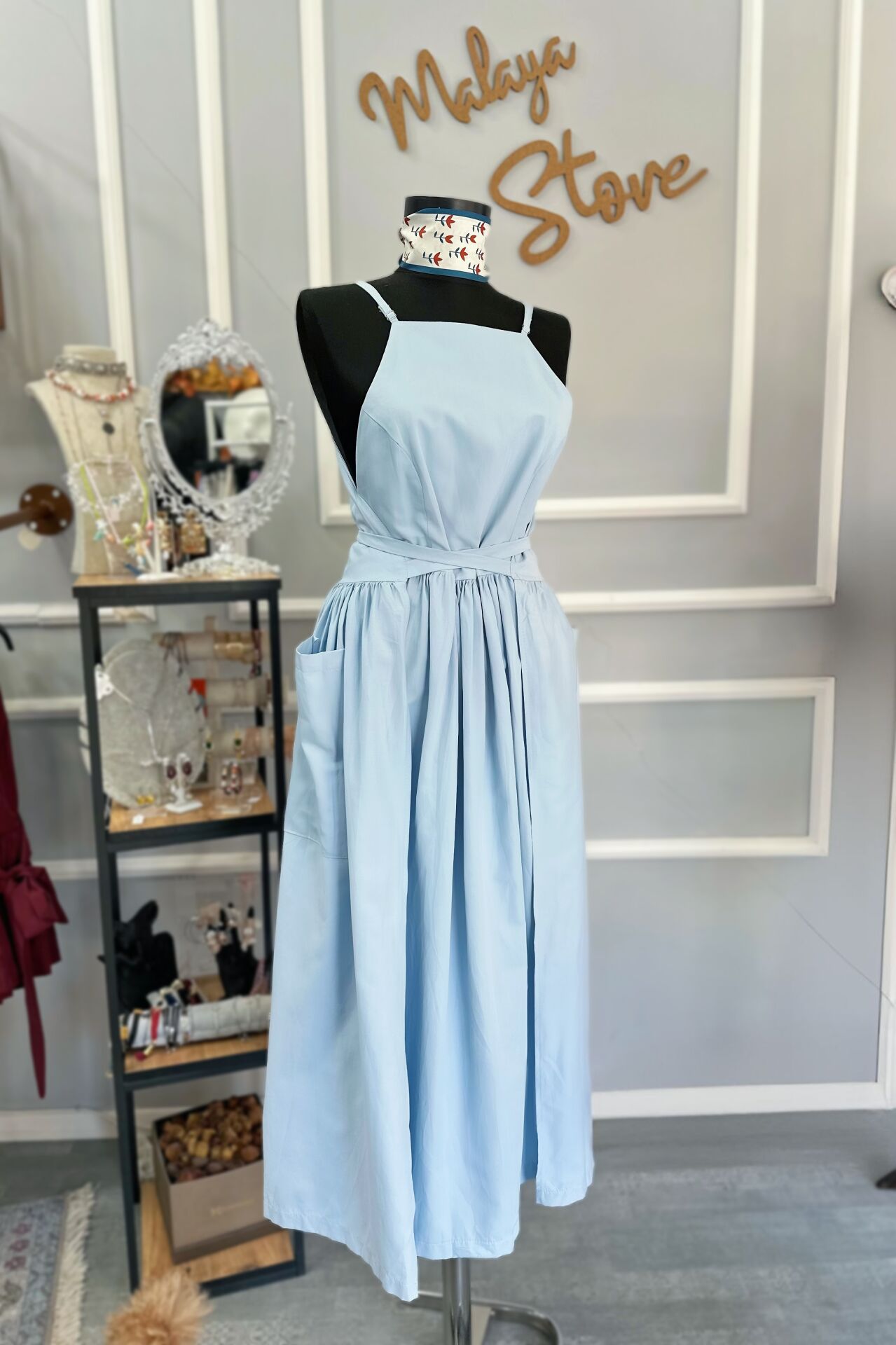 Poplin Bağlamalı Elbise