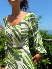 Yeşil Viskon Elbise