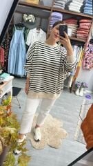 Çizgili Oversize Sweat