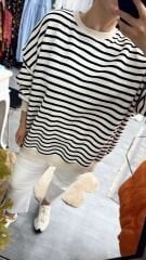 Çizgili Oversize Sweat