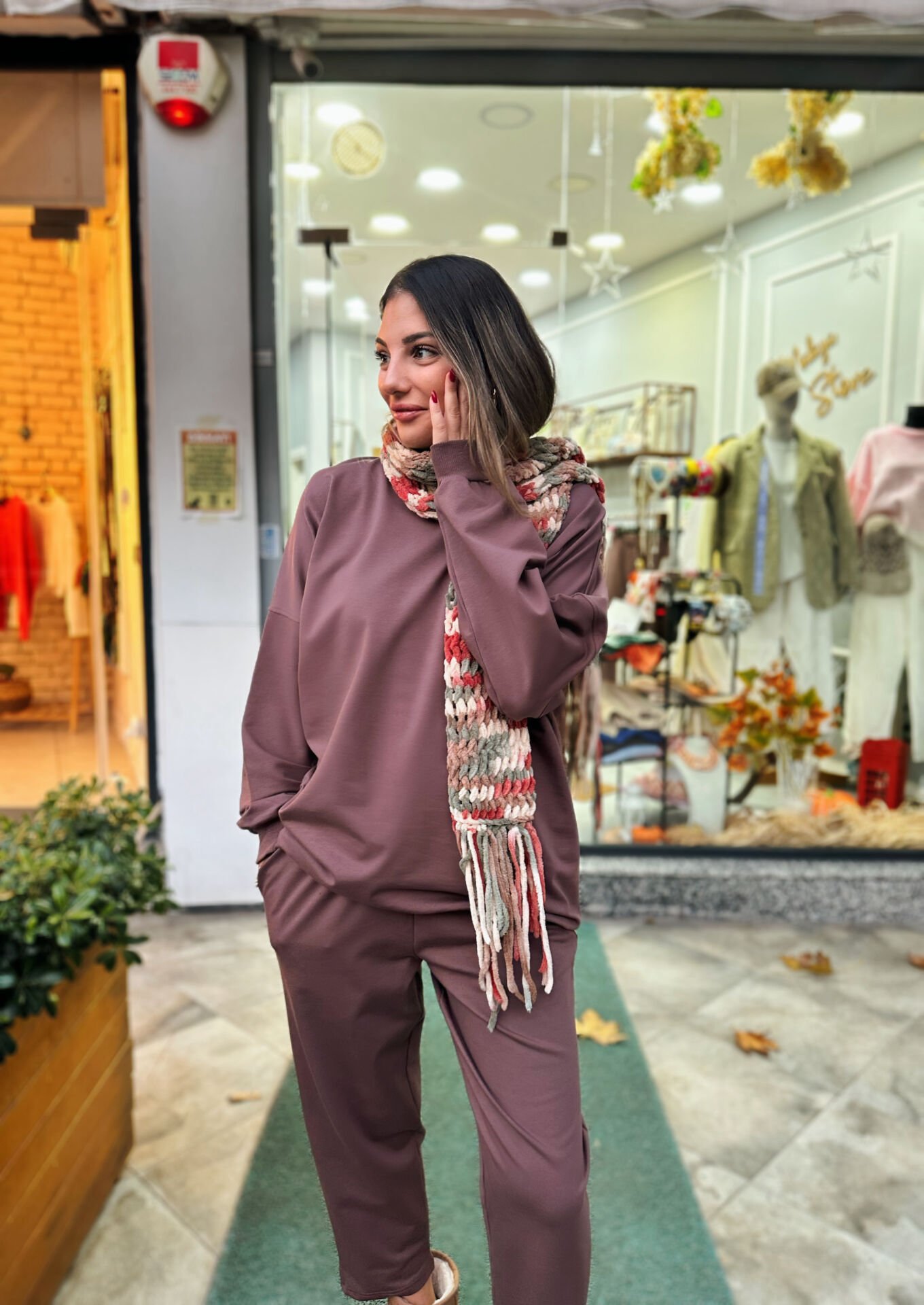 Malaya 4 Mevsim Oversize Sweatshirt - Mürdüm Kahve