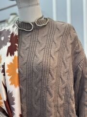 Örgü Desen Oversize Kazak