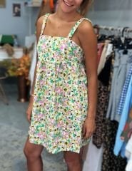 Çiçekli Mini Elbise