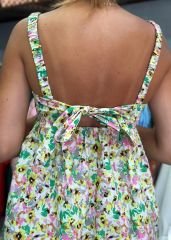 Çiçekli Mini Elbise