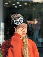 Zikzak Polarlı Ponpon Bere