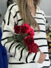 Çizgili Oversize Triko Kazak