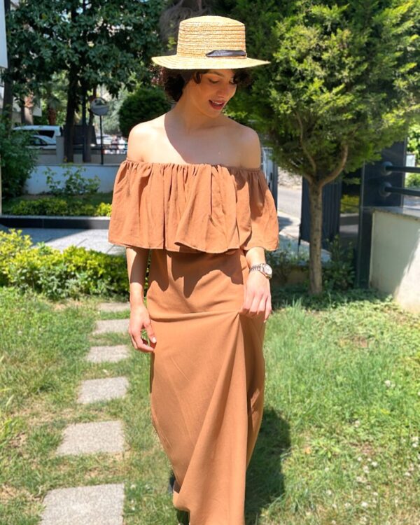 Keten Dokulu Maksi Boy Elbise