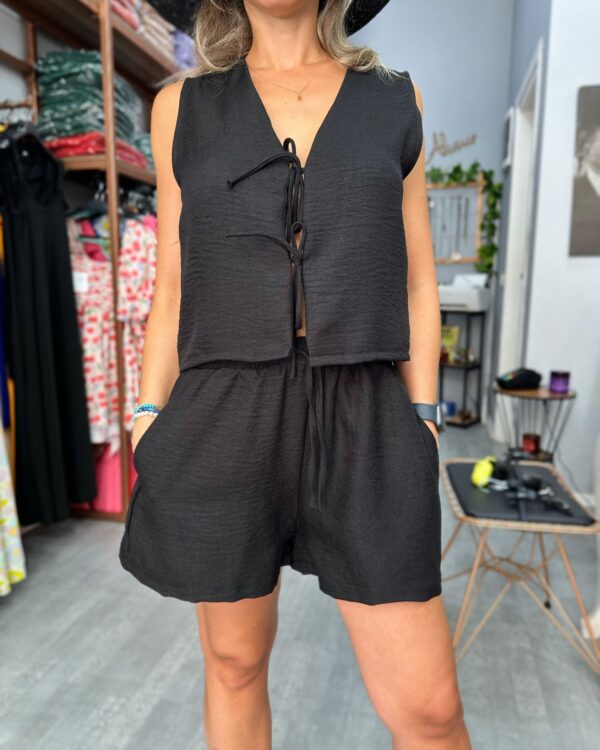 Mini Bağlamalı Şortlu Takım