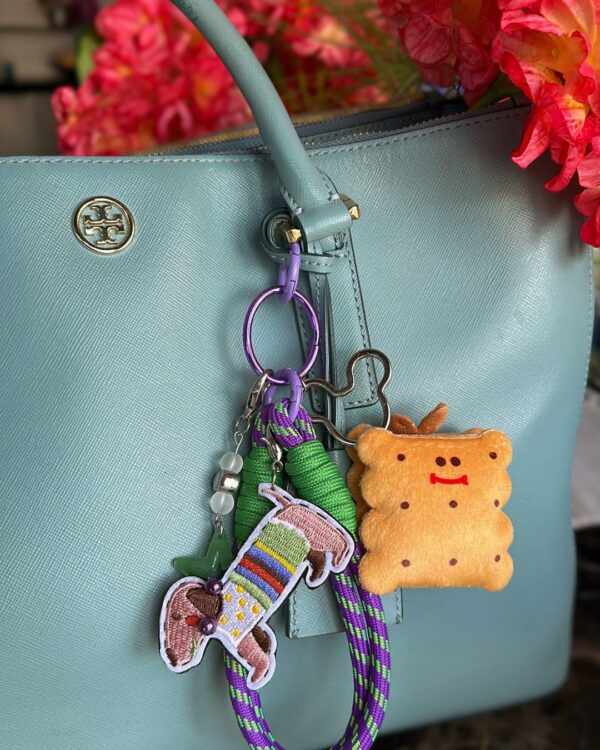 Malaya Bag Charm - Purple Buscuit