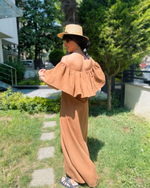 Keten Dokulu Maksi Boy Elbise