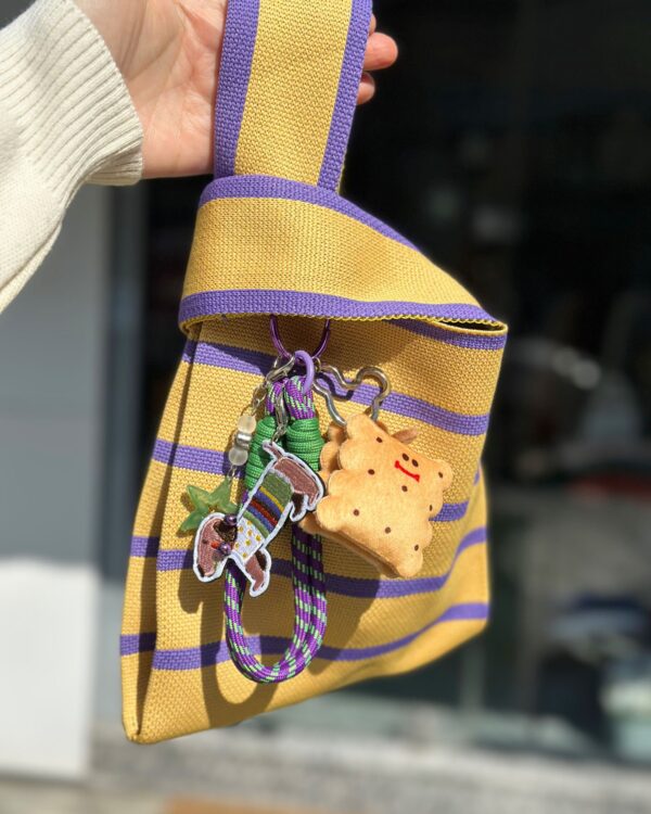 Malaya Bag Charm - Purple Buscuit