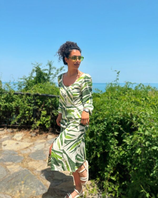 Yeşil Viskon Elbise