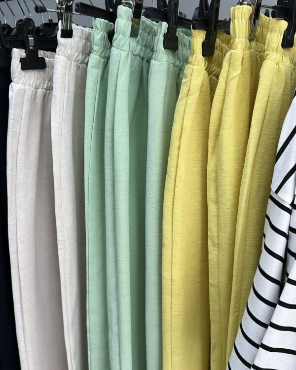 Keten Dokulu Havuç Pantolon