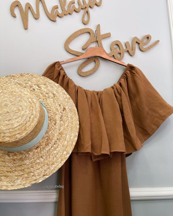 Keten Dokulu Maksi Boy Elbise