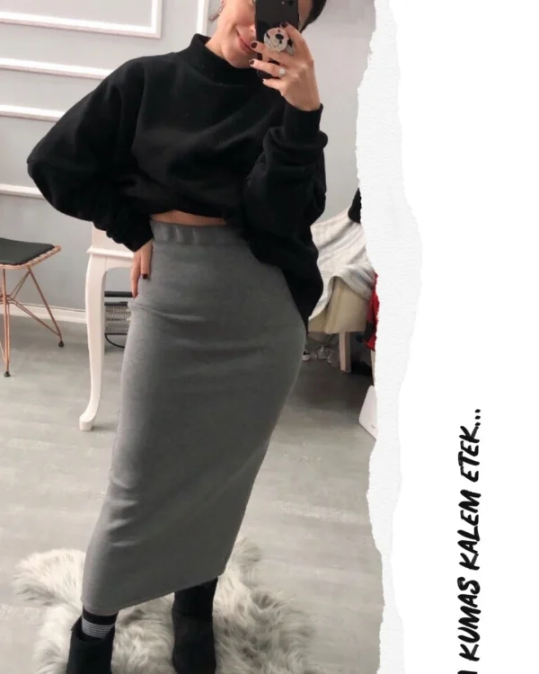 Scuba Kumaş Kalem Etek
