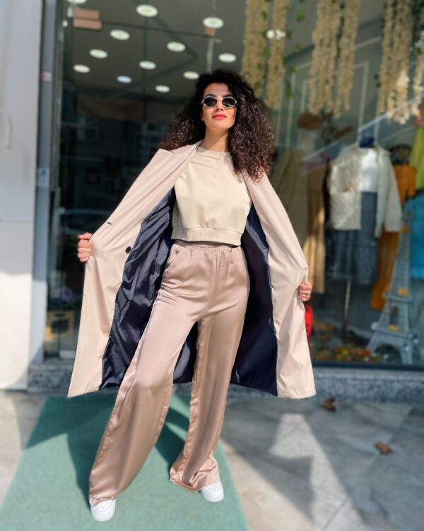 Saten Palazzo Pantolon