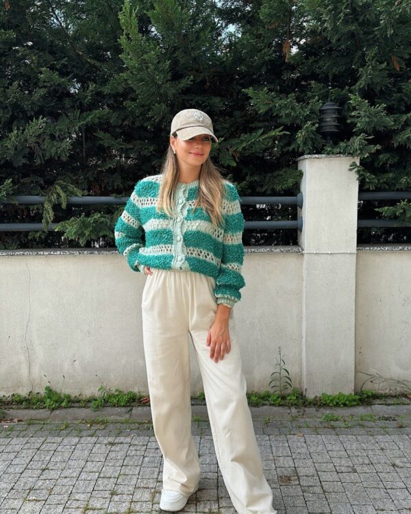 Ekru Kanvas Pantolon