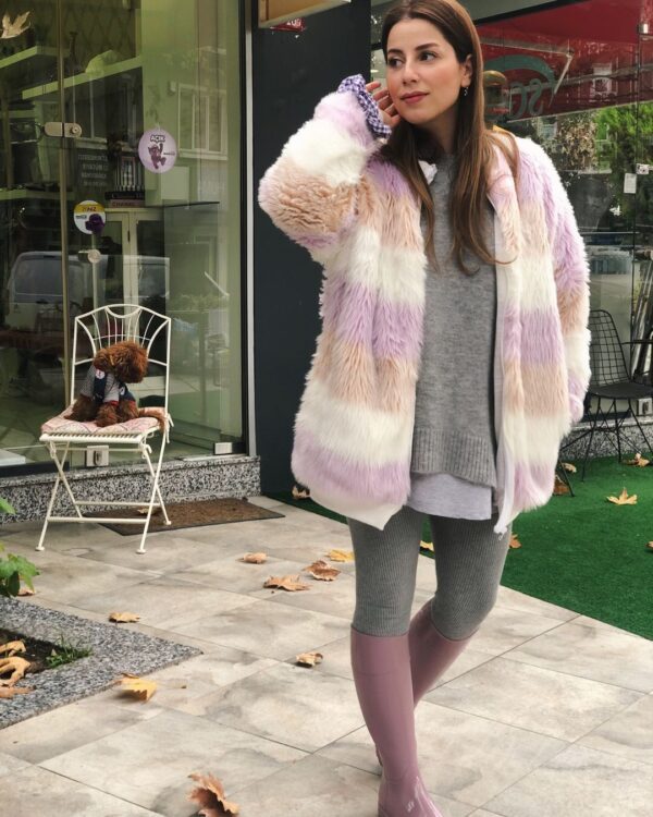 Malaya Bloklu Peluş Bomber Ceket