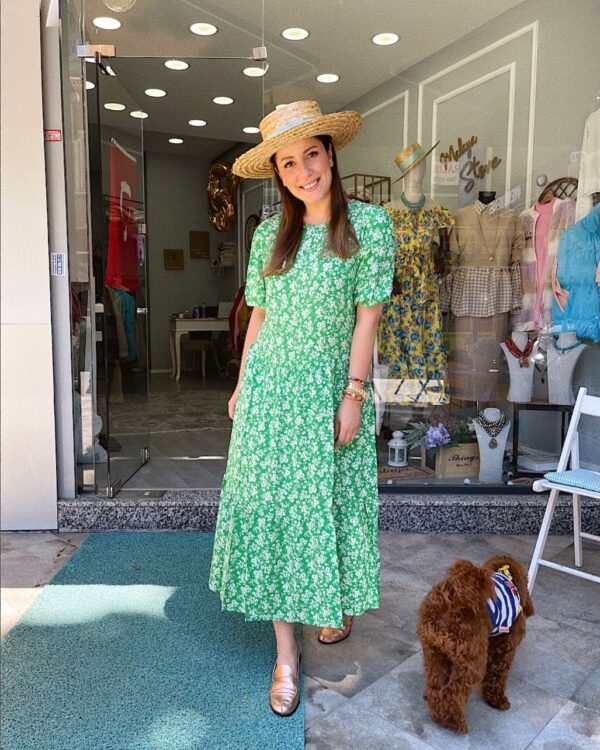 Çiçekli Viskon Elbise