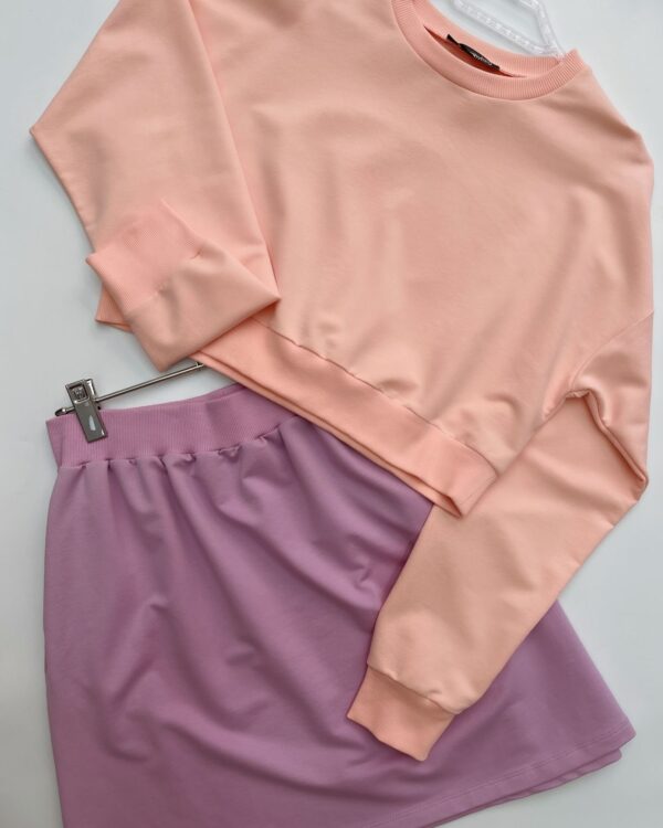 Malaya Mevsimlik Crop Sweatshirt - Toz Pembe