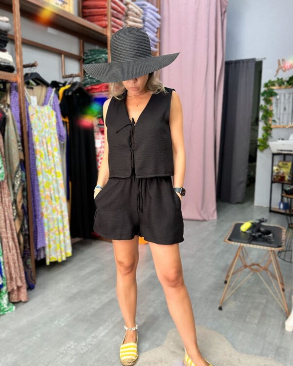 Mini Bağlamalı Şortlu Takım