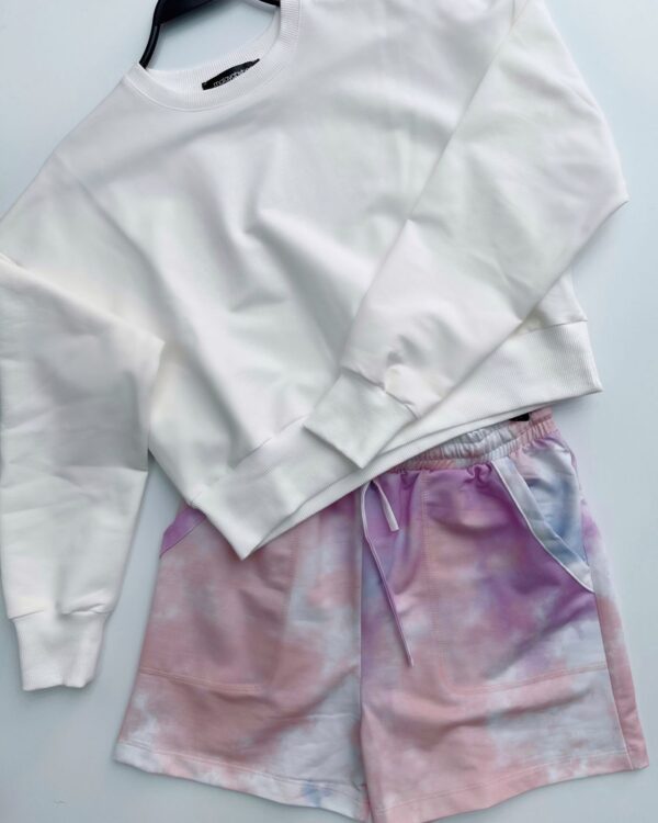 Malaya Mevsimlik Crop Sweatshirt - Beyaz