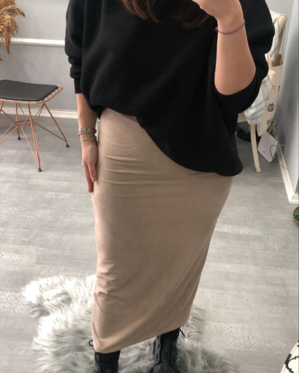 İnce Kadife Kalem Etek