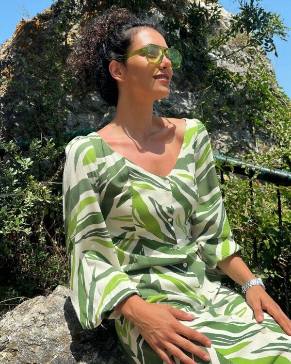 Yeşil Viskon Elbise